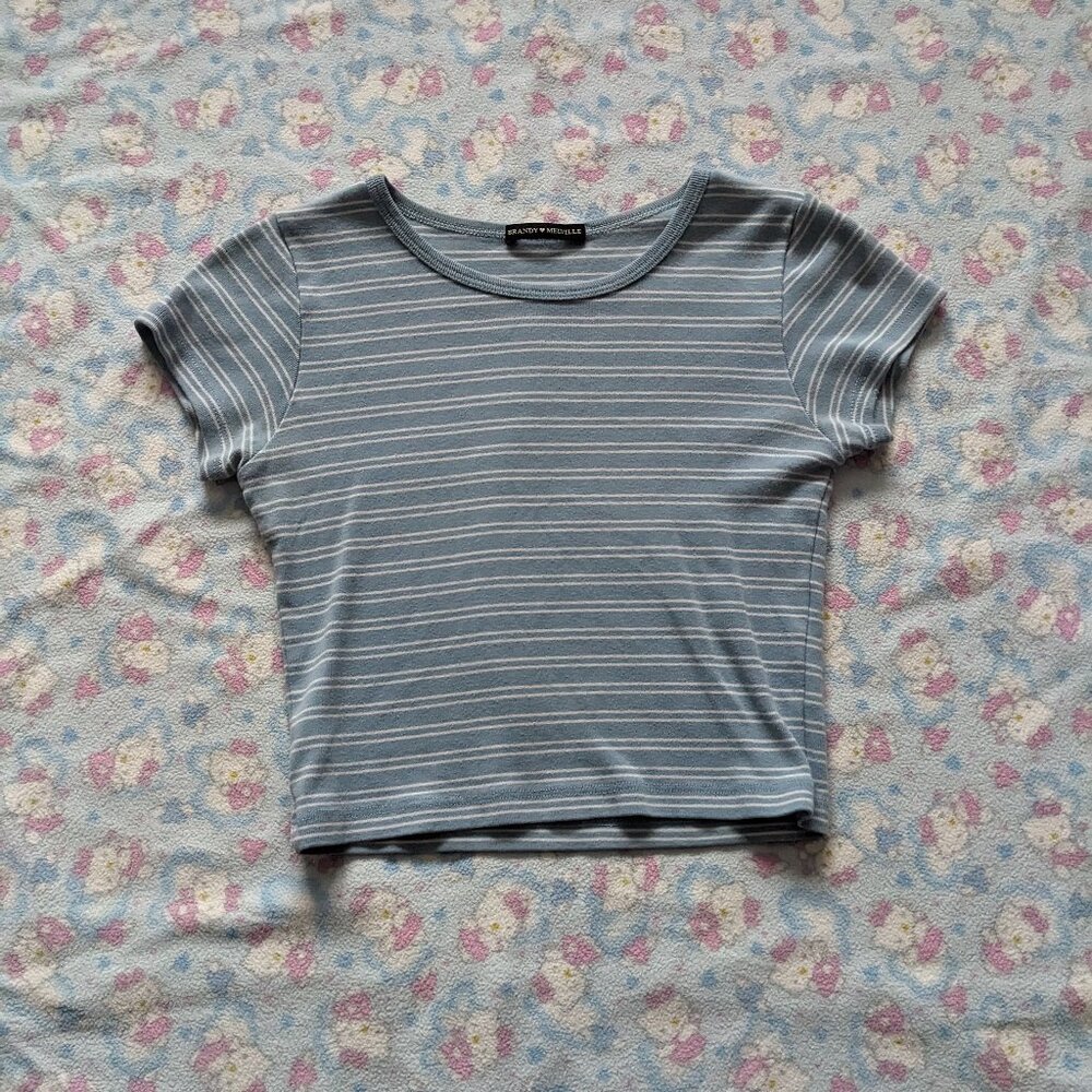 brandy melville blue striped tee